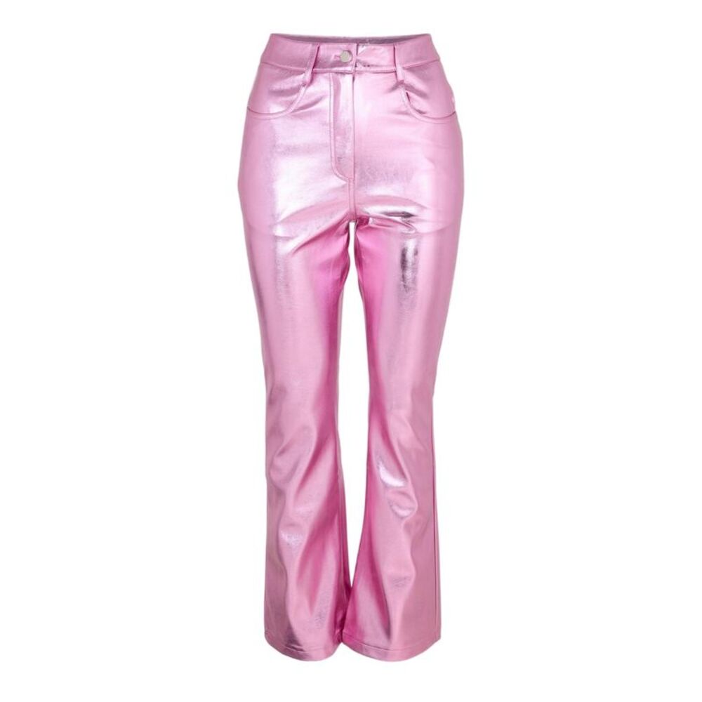 AmyLynn Womens/Ladies Metallic Flared Pants / Pink